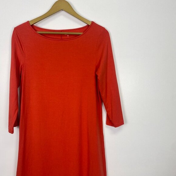 Garnet Hill Coral 3/4 Sleeve Shift Dress - Picture 7 of 12